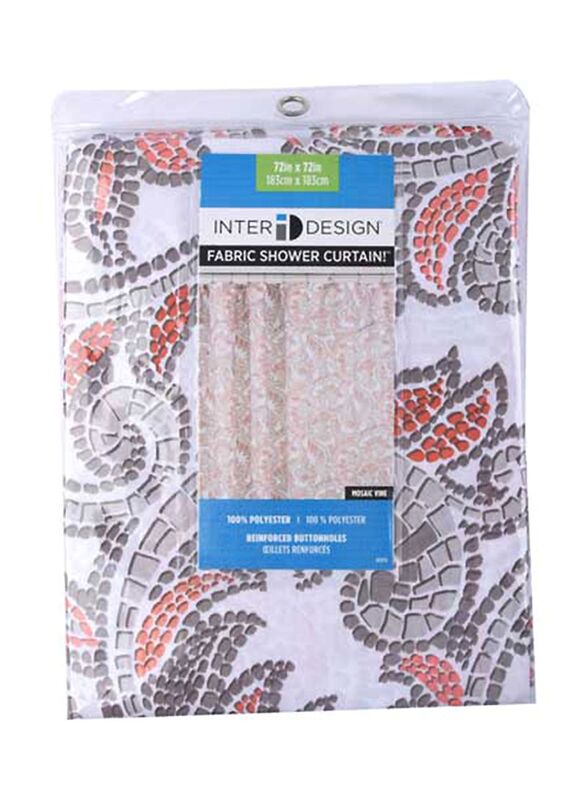 InterDesign Fabric Shower Curtain, 183 x 183cm, Multicolour