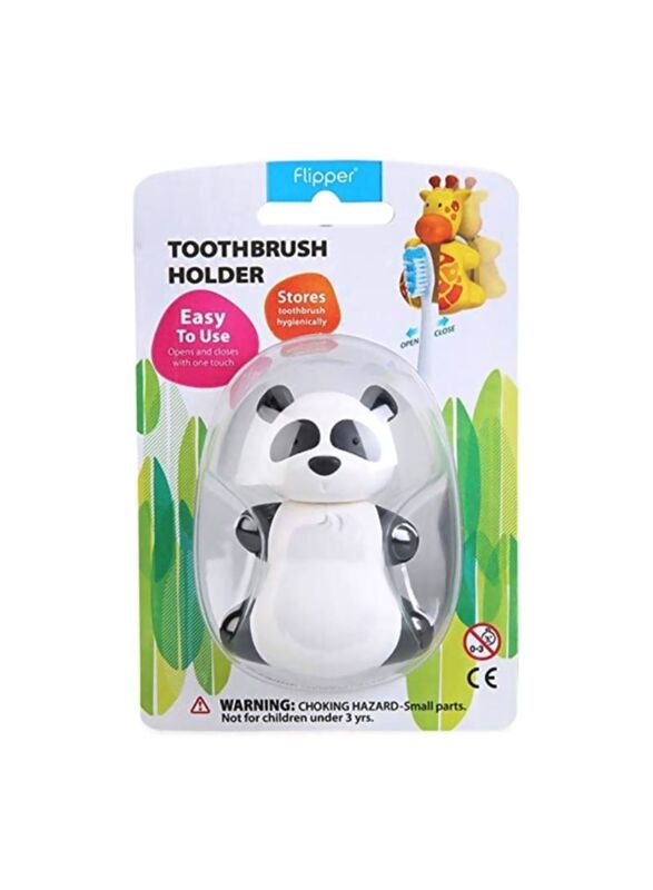 Panda Design Toothbrush Holder for Kids, White
