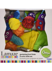 Lamaze 4-Piece Gardenbug Foot Finder And Wrist Rattle Set, Multicolour