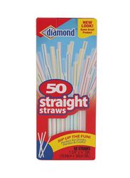 Diamond Straight Straw Set, 50 Pieces, Multicolour