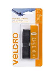 Velcro Peel and Stick Permanent Sticky Back Fabric Tape, Black
