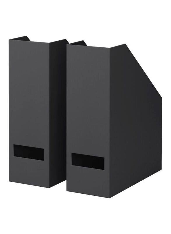 

Generic Tjena Magazine File Organiser Set, 10 x 25 x 30cm, 2 Piece, Black