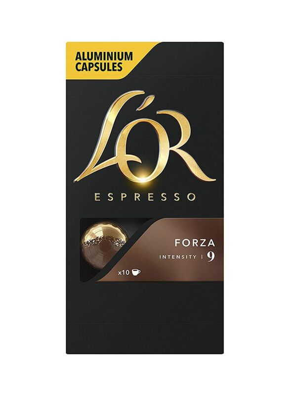 LOR Forza Intensity 9 Espresso Coffee Capsules, 10 Capsules x 52g