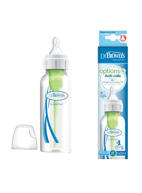 

Dr. Browns Natural Flow Anti-Colic Feeding Bottle, 250ml, Clear