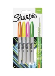 Sharpie Neon Permanent Marker Set, 4 Piece, Multicolour