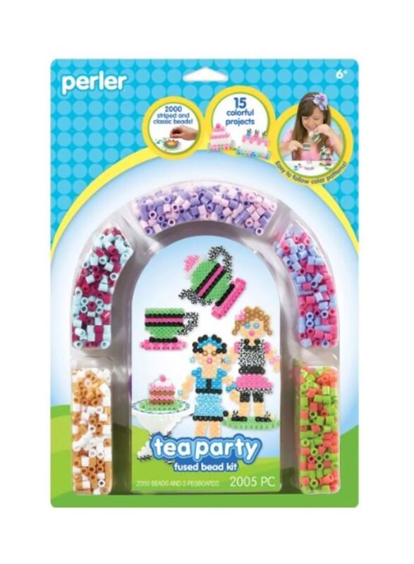 Perler Tea Party Fused Bead Set, 2000-Piece, Purple/Pink/Blue