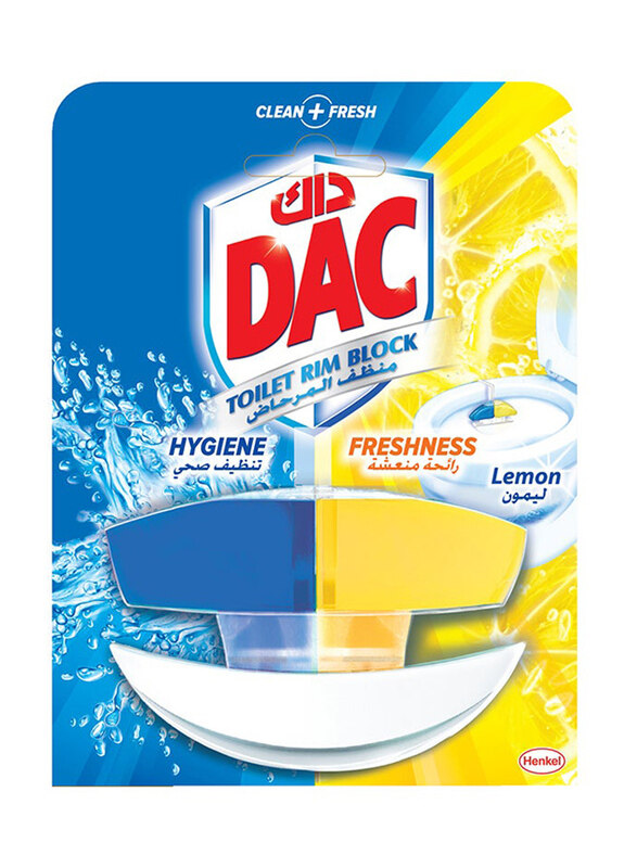 

DAC Duo Active Toilet Rim Block with Extra Freshness and Hygiene Lemon, 50g