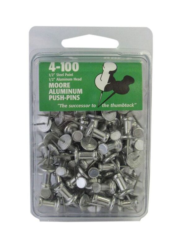 Moore Push-Pins and Tacks, Silver