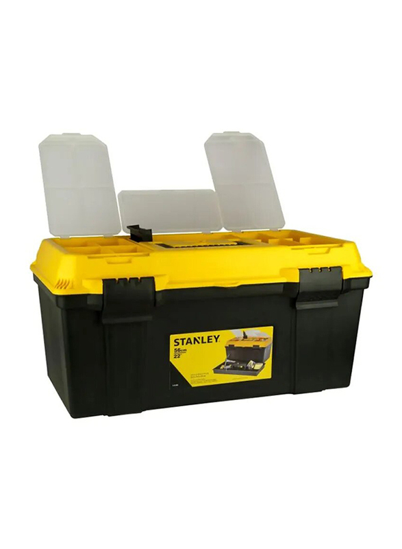 Stanley 56cm Tool Organizer Box, Black/Yellow/Clear