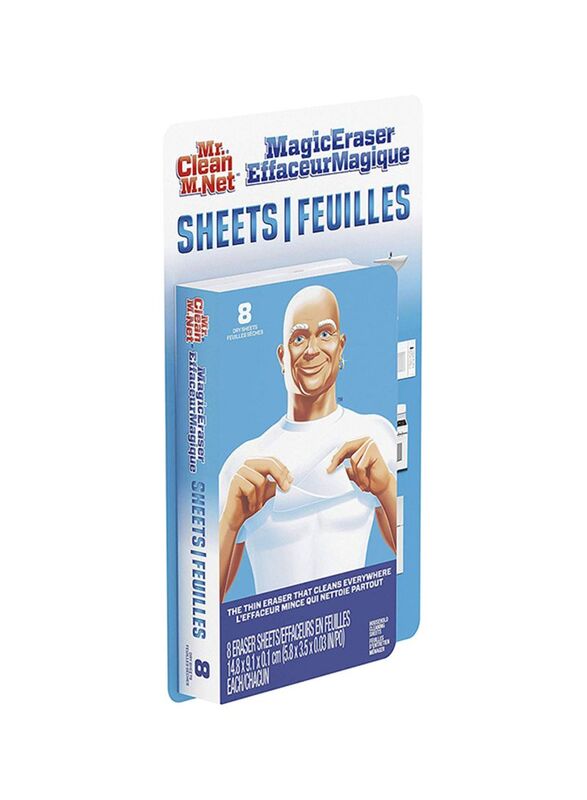 Mr. Clean Magic Eraser Sheets, 8 Pieces, White