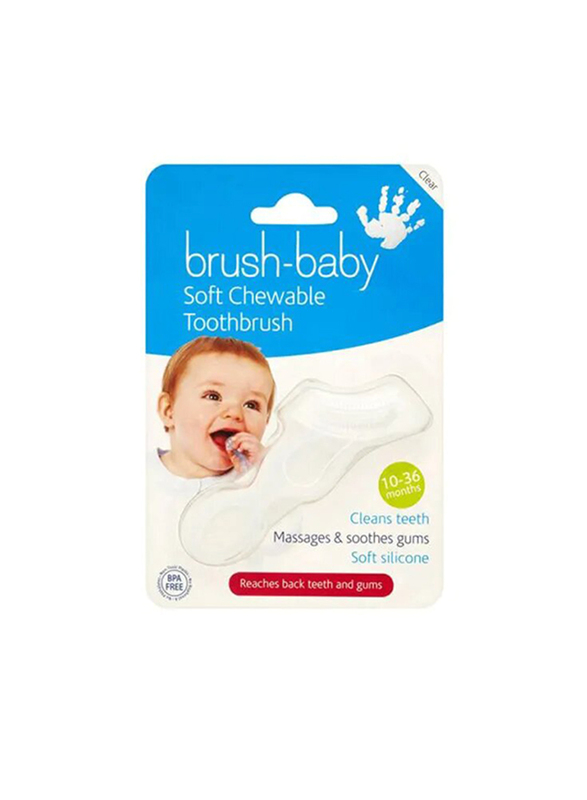 Brush Baby Soft Chewable Toothbrush for Babies, 10 - 36 Months, Clear