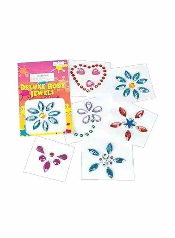 Fun Express Body Jewel Tattoo Set, 12-Pieces, Ages 3+, FNEIN-14/106, Multicolour