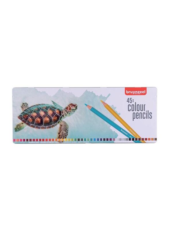 Bruynzeel Colour Pencil With Metal Case, 45 Pieces, Multicolour