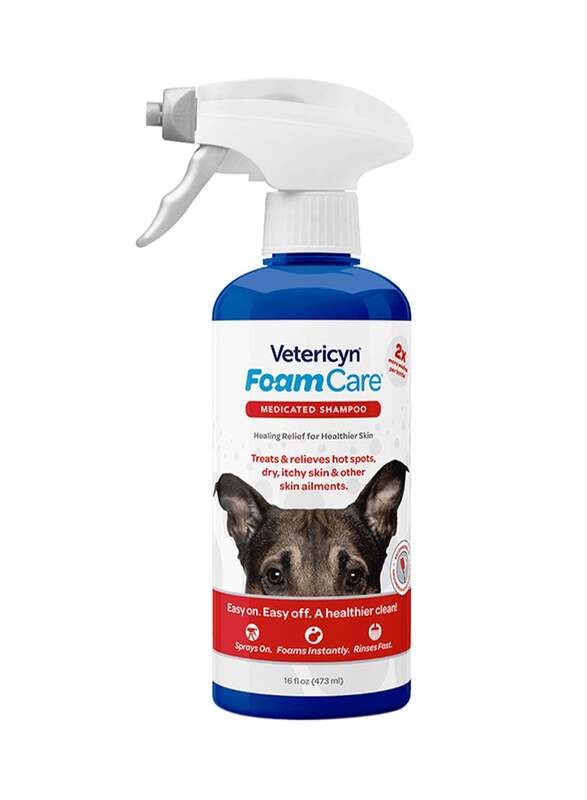 Vetericyn Foam Care Medicated Dog Pet Shampoo, Multicolour, 473ml