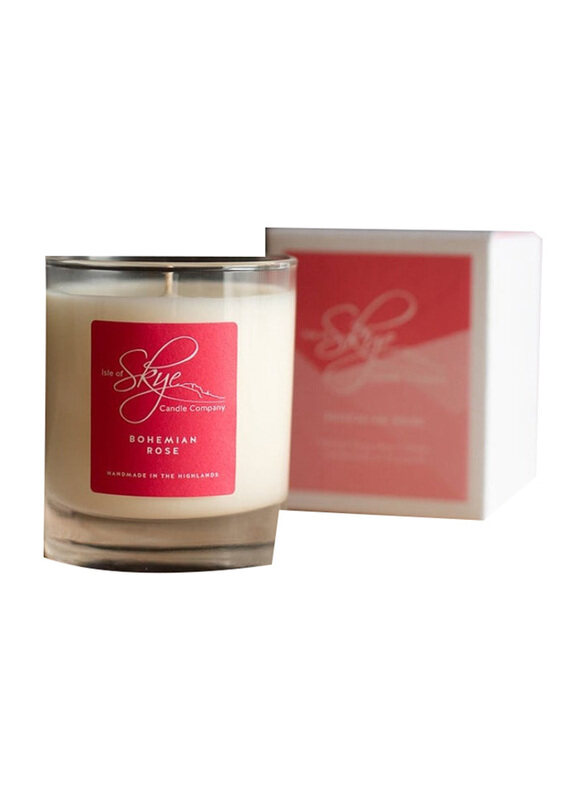 

Isle of Skye Candle Company Bohemian Rose Natural Soya Wax Candle Tumbler, Clear/White
