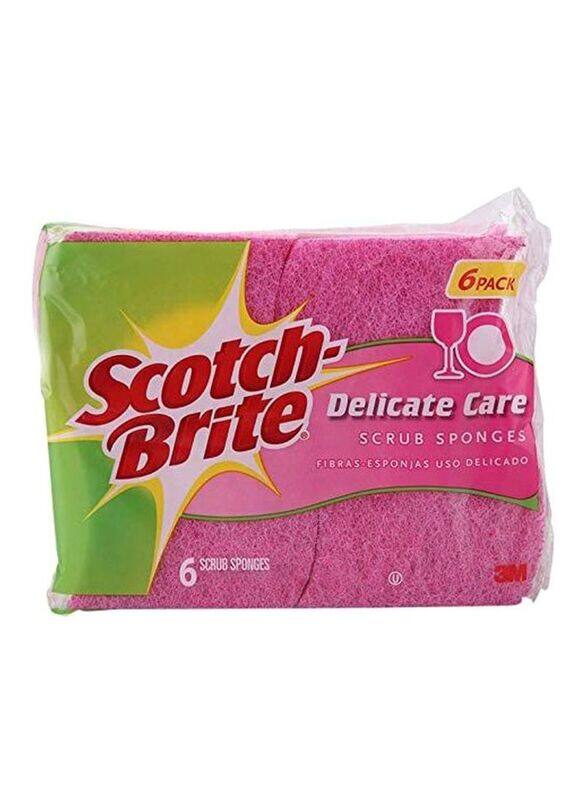 

3M Delicate Care Cleaning Scrub Sponge Set, 13.7 x 10.1 x 3.7 Inches, 6-Piece, Pink
