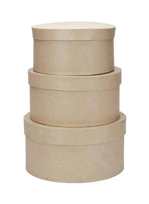 

Darice Round Paper Box Set, 3 Pieces, Beige