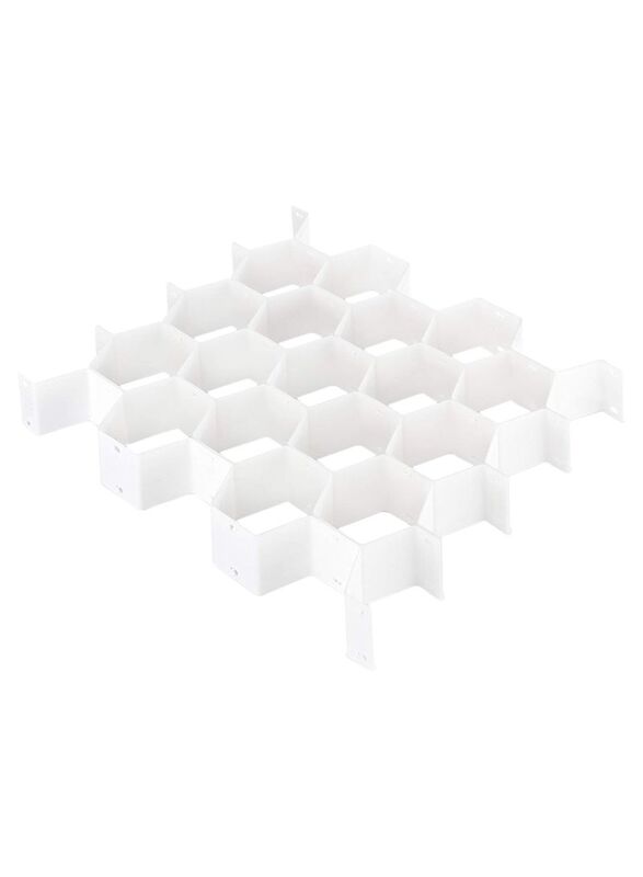 Whitmor Honeycomb Drawer Organizer, 13.25 x 14.38 x 2.63inch, White