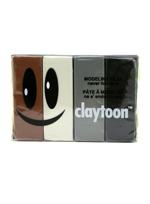 Claytoon Non-Hardening Modelling Clay Set, 4 Pieces, Ages 5+