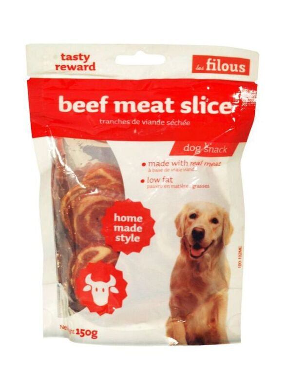 Les filous Dry Beef Meat Sliced Food for Dogs, Brown, 150g