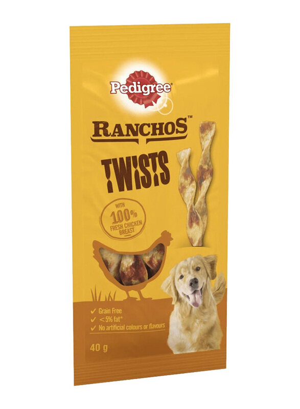 

Pedigree Ranchos Twist Treats Dry Dog Food with Chicken, 40g