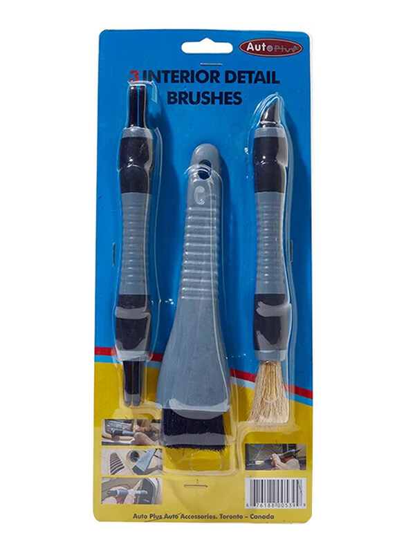 

Auto Plus 3-Piece Interior Detailing Car Brush Set