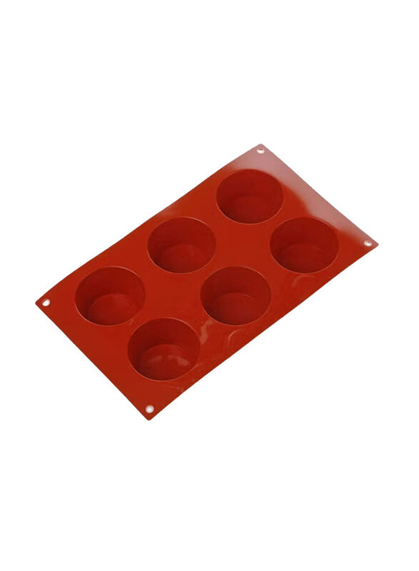 

Silikomart 6 Cavities Muffin Mould, SK-2002300-0065, 33x18x3.5 cm, Red