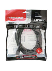 Terminator High Speed HDMI Cable With Ethernet, Black, 5 Meters