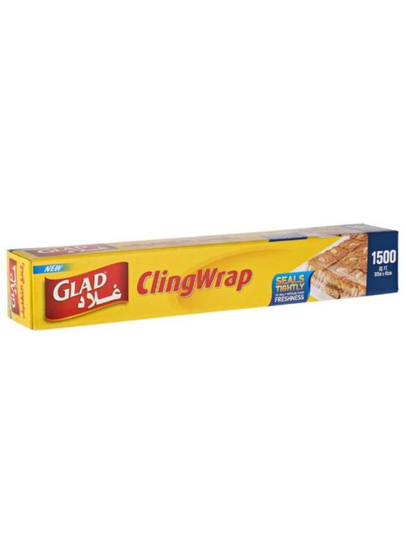 Glad Cling Clear Food Wrap Plastic Loop, 1500sq. ft.