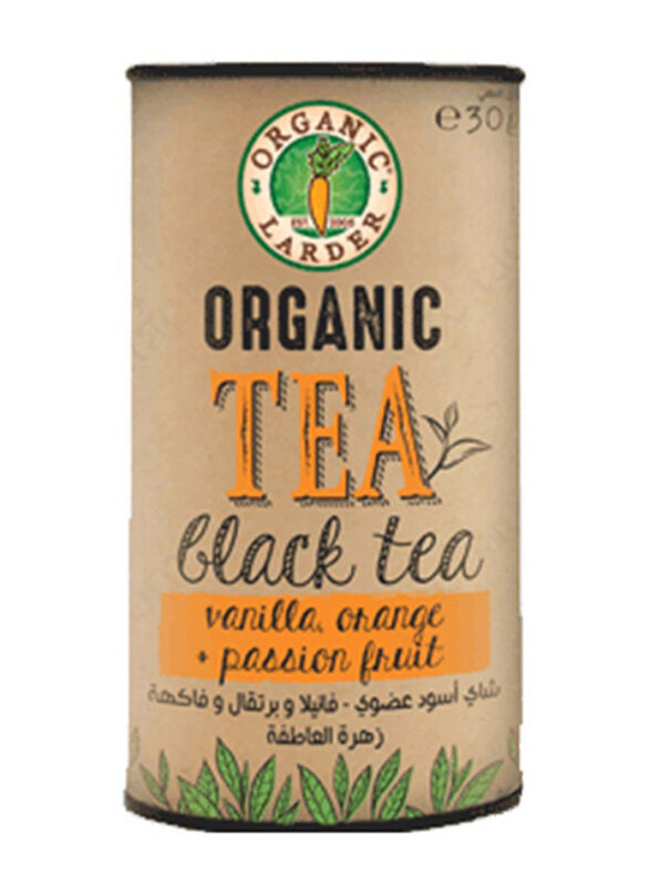 

Organic Larder Organic Black Tea Vanilla Orange and Passion Fruit, 30g