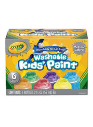 Crayola 6-Piece Washable Metallic Paint Set, Multicolour