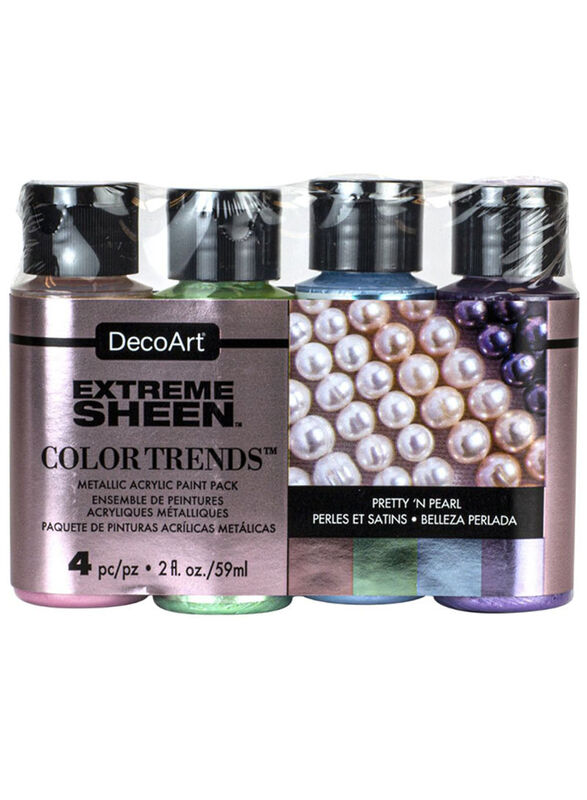 Deco Art Extreme Sheen Colour Trends Paint Set, 4 Pieces, DASK524, Multicolour