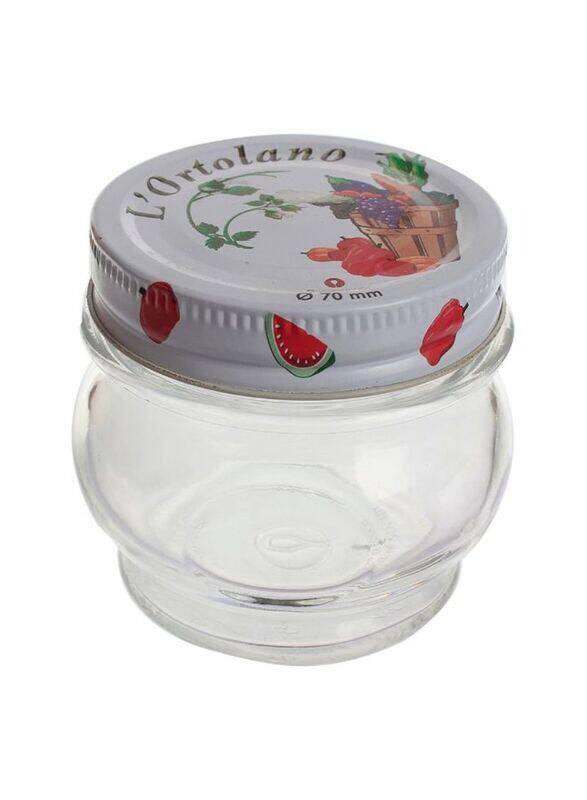 

Borgonovo Fruits Glass Storage Jar, 70mm, Clear/White
