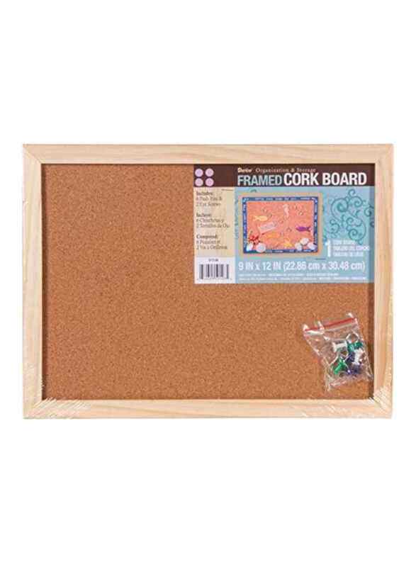 

Darice Framed Cork Board, Brown/Beige