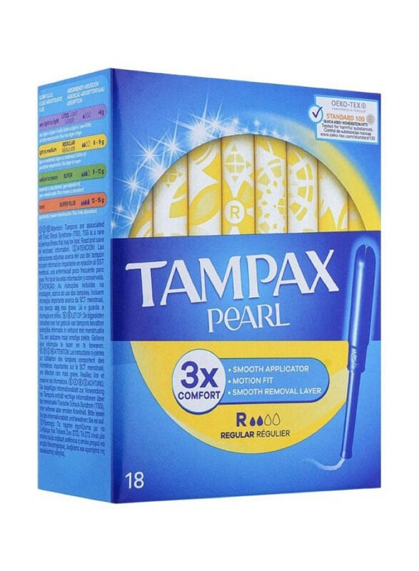 

Tampax Pearl 3X Comfort Regular Tampoons, 18 Pieces