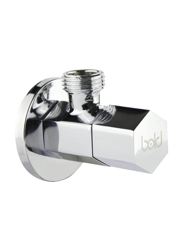 

Bold 1-Way Brass Angle Valve, Silver