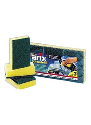 Arix Synthetic Cleaning Care Sponge Set, 3 Piece, Yellow/Green