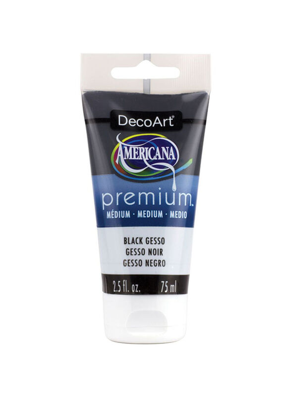 Deco Art Americana Premium Medium Acrylic Paint Tube, 75ml, Black Gesso
