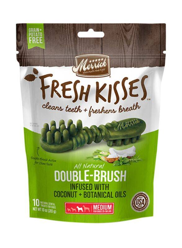 

Merrick Fresh Kisses Medium Brush Bag for Dogs, Brown, 6 Pieces x 283g