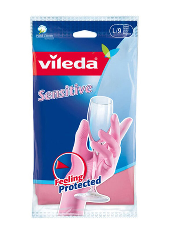 

Vileda Sensitive Protector Gloves, Pink, 9 inch