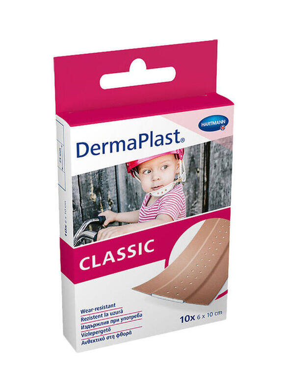 Hartmann Dermaplast Classic Wear-Resistant Adhesive Plasters, 10 Pieces