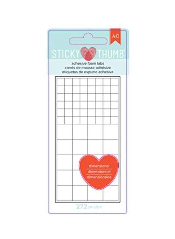 

American Crafts Sticky Thumb Dimensional Foam Tab, 272 Piece, White