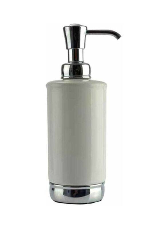 

InterDesign York Lotion Dispenser, 7.88 x 2.75 x 2.75inch, White/Chrome