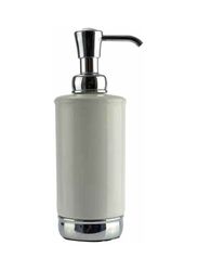 InterDesign York Lotion Dispenser, 7.88 x 2.75 x 2.75inch, White/Chrome