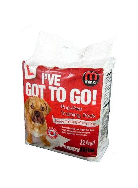 

Mikki 14-Pieces PuppyRite Pup-Pee Training Pads for Puppy, White