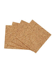 Darice Cork Tile, 4 Pieces, Brown