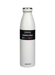 Sistema 750ml Double Walled Stainless Steel Water Bottle, White