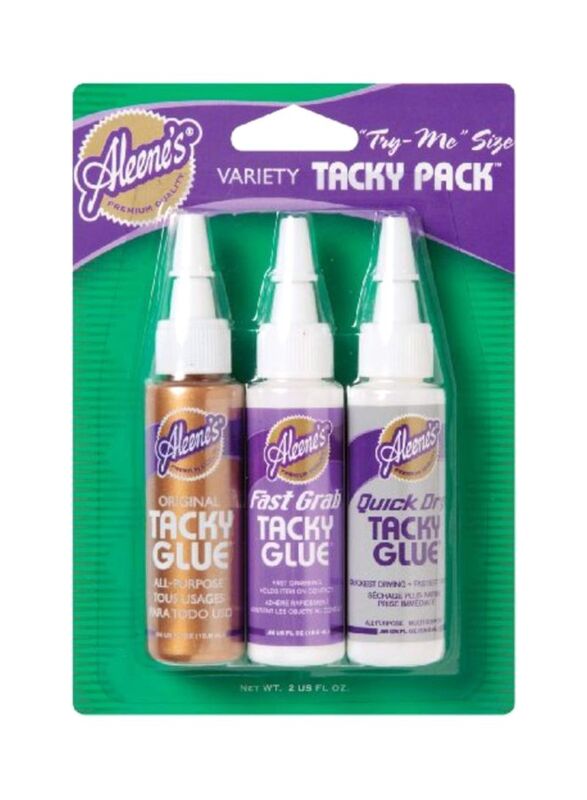 Aleene's Try Me Variety Tacky Glue Pack, 3 Piece, White