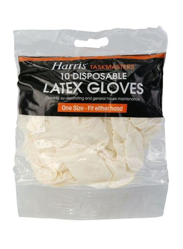 

Harris Taskmasters Disposable Latex Glove Set, 10 Pieces, Beige