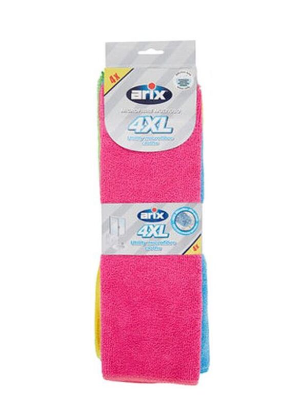 Arix 4-Piece Microfiber Cleaning Towel, Multicolour